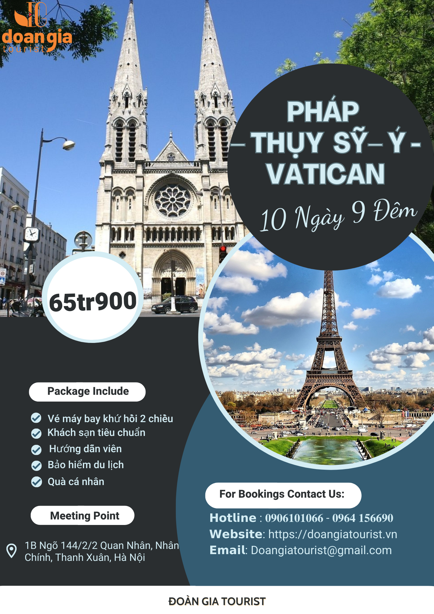 PhÁp – ThỤy SỸ – Ý Vatican (10n9d)